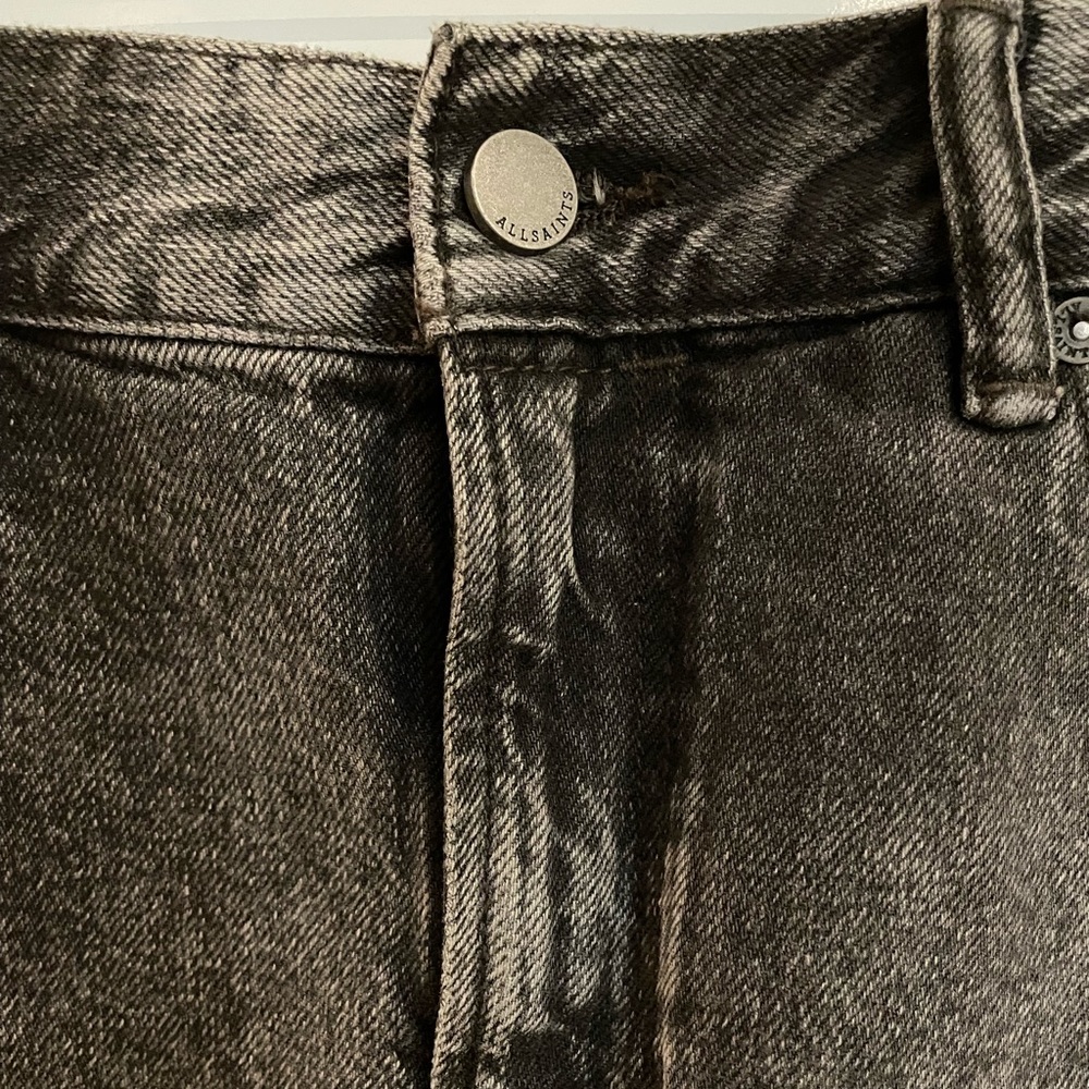 Allsaints Gray/Black Betty Denim Mini Skirt (Size 8) - Picture 2 of 11